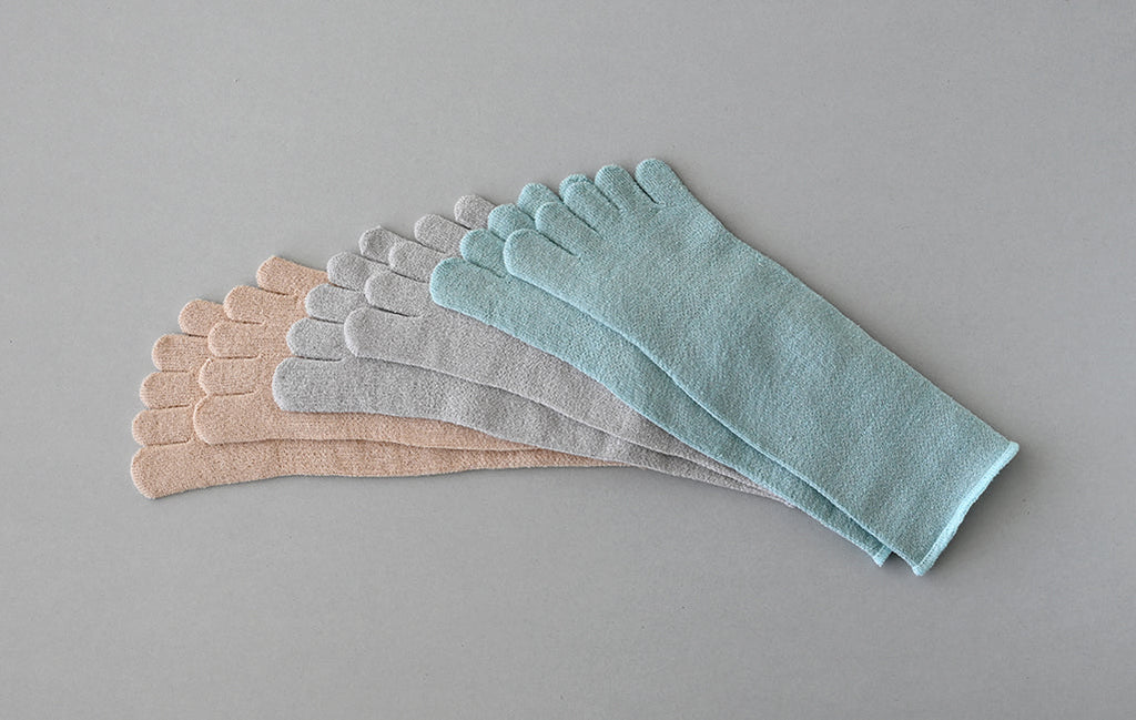 五本指「足の肌着」薄手コットン 新色