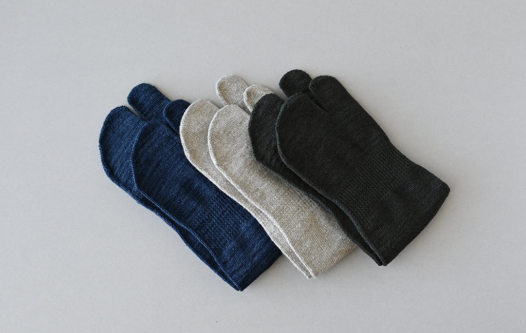 Tabi「足の肌着」絹と麻　新色