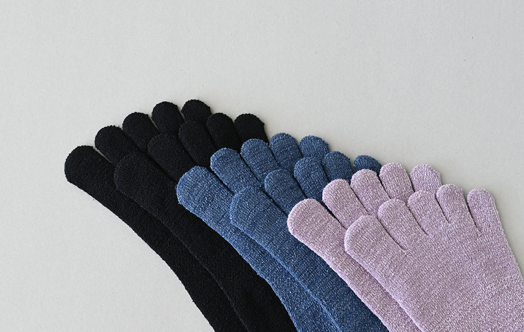 五本指「足の肌着」絹と綿 organic cotton　新色３色