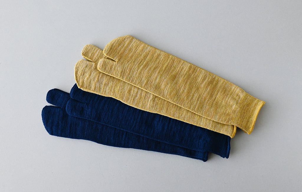 Tabi Socks, Silk & Wool　新色ディープネイビー、ハーベスト
