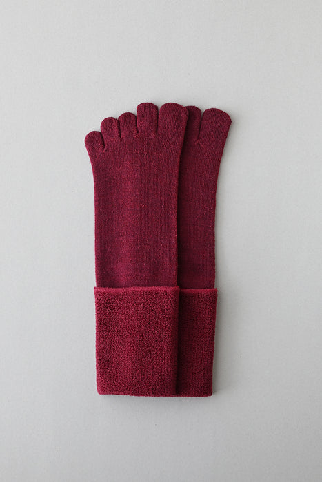 五本指「足の肌着」絹とウール  ロング丈