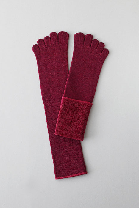 五本指「足の肌着」絹とウール  ロング丈