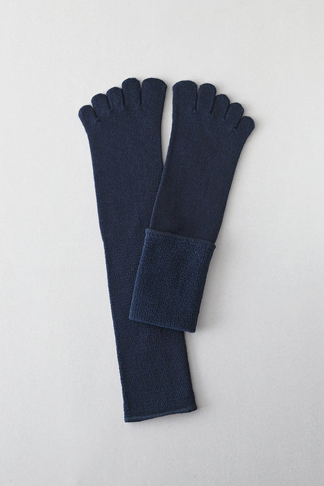 五本指「足の肌着」絹とウール  ロング丈