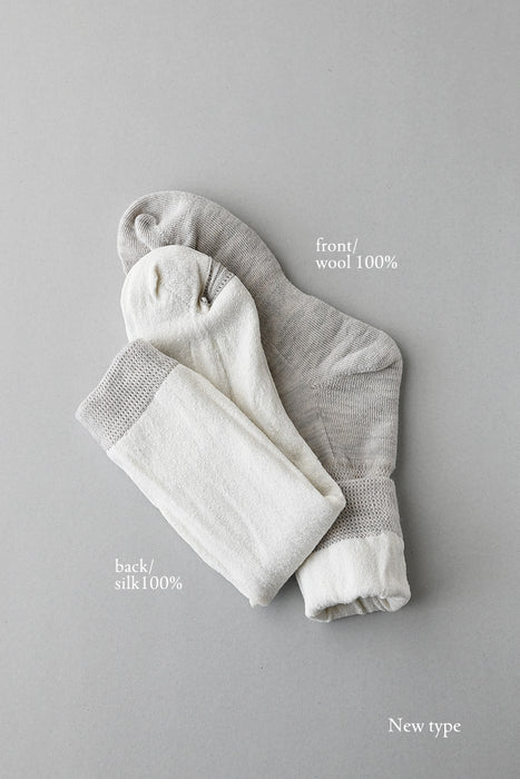 絹ウール二層靴下